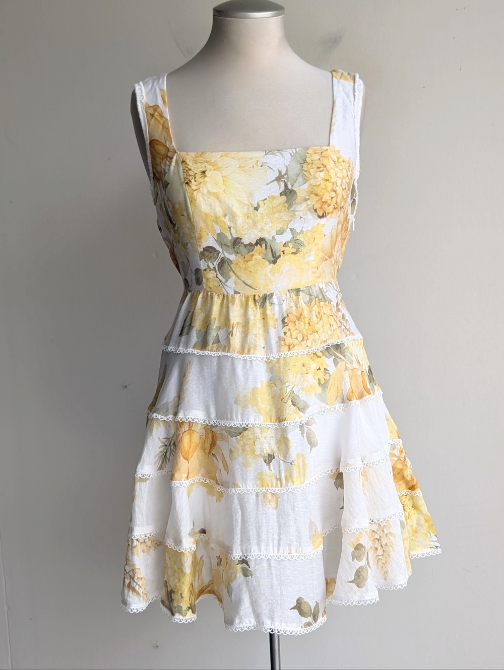Ever New Linen Blend Floral Tiered Mini Sundress